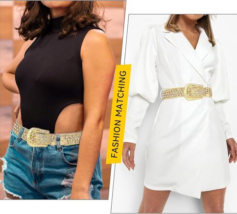 TINIDI الفاخرة حزام الرجال النساء حجر الراين حزام أحزمة جلدية الغربية الماس البريق حزام رعاة البقر بلينغ رصع الحزام in Kuwait