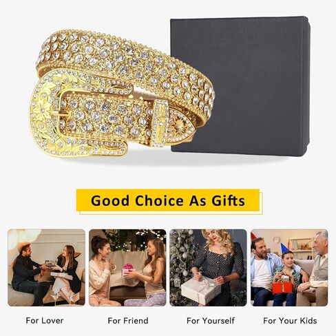 TINIDI الفاخرة حزام الرجال النساء حجر الراين حزام أحزمة جلدية الغربية الماس البريق حزام رعاة البقر بلينغ رصع الحزام in Kuwait