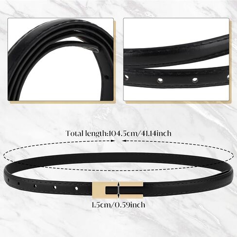 Mabor 2 Slim Belt for Women Adjustable Brown Black Waist Belt Leather Thin Belt Skinny Retro Waist Belt Decorative Belt for Jeans Dress Belt in Saudi Arabia