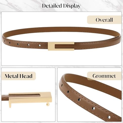 Mabor 2 Slim Belt for Women Adjustable Brown Black Waist Belt Leather Thin Belt Skinny Retro Waist Belt Decorative Belt for Jeans Dress Belt in Saudi Arabia