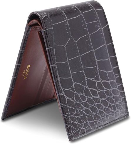 بوسكا محفظة كروكو كونتيننتال لبطاقة الهوية من فيناتج، كروكو/بني داكن، مقاس واحد، محفظة فيناتج كروكو كونتيننتال لبطاقة الهوية in Kuwait