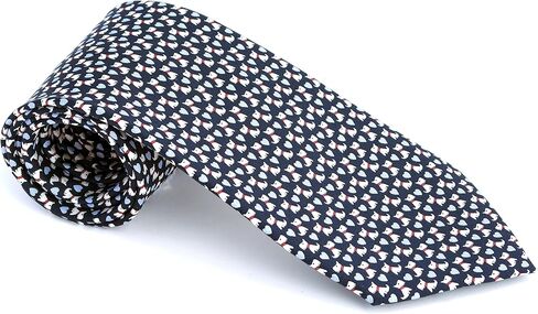 كينغز اند وولفز ربطة عنق للرجال مصنوعة من الحرير بنسبة 100% بطبعة تيرير (ازرق), اوكسفورد بلو, One Size in Kuwait