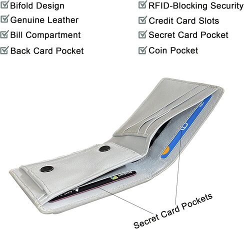Genuine Leather Anti-theft RFID-Blocking 3D Dragon Printed Gifting Bifold Wallet with Detachable Credit Card Case for Men (Card Wallet - Skin Black) in Saudi Arabia