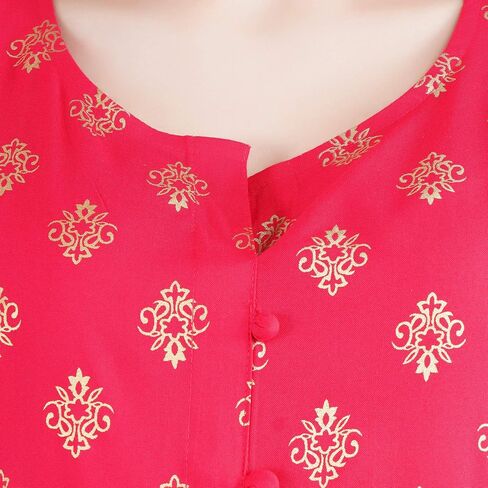Women's Rayon Printed Kurta with Skirt Set in Saudi Arabia