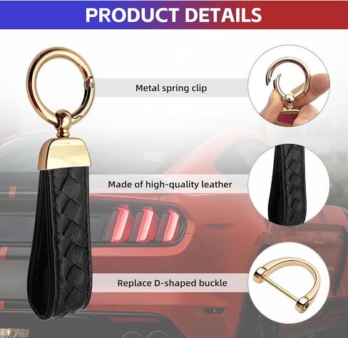 NTNEV Genuine Leather Car Keychain, Universal Car Key FOB Keychain, handmade knitted car key chain, 360 Degree Rotating with Anti-Lost D-Ring, 2 Key Rings and 1 Screwdriver, Unisex-Blue in Saudi Arabia