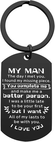 كيو يو اي واي يو اي ان سلسلة مفاتيح ماي مان اي لوف يو للزوج والصديق والعريس والخطيب والخطوبة والزفاف هدية مجوهرات للازواج والعشاق, فضي, Medium in Kuwait