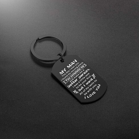 كيو يو اي واي يو اي ان سلسلة مفاتيح ماي مان اي لوف يو للزوج والصديق والعريس والخطيب والخطوبة والزفاف هدية مجوهرات للازواج والعشاق, فضي, Medium in Kuwait