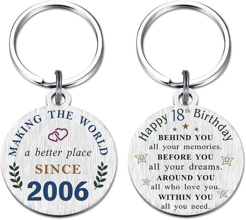DGXMD Happy 18th Birthday Gifts, Born in 2006 Birthday Keychain, 18 Year Old Boys Girls Birthday Gifts, 2006 Birthday Present in Saudi Arabia