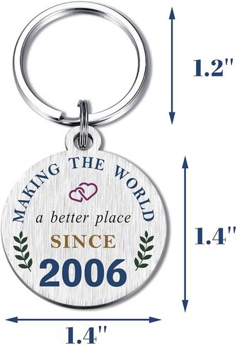 DGXMD Happy 18th Birthday Gifts, Born in 2006 Birthday Keychain, 18 Year Old Boys Girls Birthday Gifts, 2006 Birthday Present in Saudi Arabia