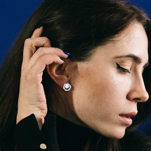 أقراط اللؤلؤ للنساء هيبوالرجينيك المياه العذبة أقراط اللؤلؤ الصغيرة 925 فضة مجوهرات للنساء هدايا وصيفات الشرف in Kuwait