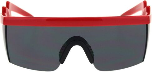 Flat Top Crooked Bolt Arm Goggle Style Color Mirror Shield 80s Sunglasses in Saudi Arabia