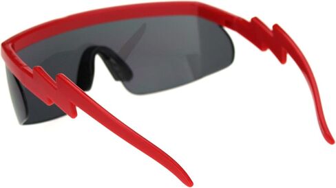 Flat Top Crooked Bolt Arm Goggle Style Color Mirror Shield 80s Sunglasses in Saudi Arabia