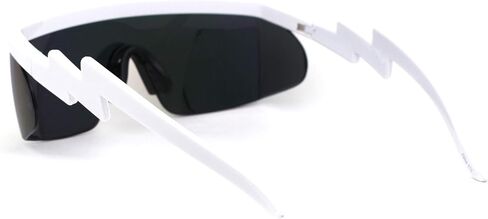 Flat Top Crooked Bolt Arm Goggle Style Color Mirror Shield 80s Sunglasses in Saudi Arabia