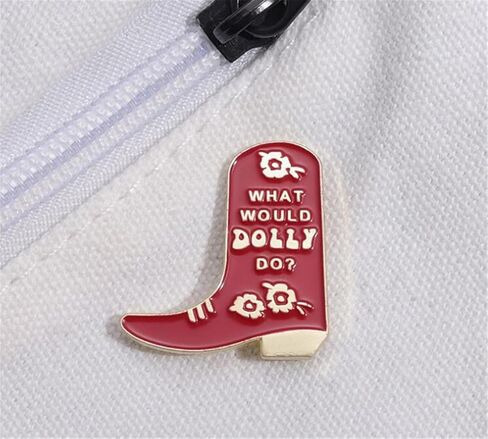 ماذا ستفعل دوللي؟ بروش دبوس كاوبوي التمهيد دبوس بروش معدني أحذية موسيقى الريف الصلب المينا التلبيب شارة دبوس طية صدر السترة دبوس دبابيس جاكيتات جينز مجوهرات الأزياء والاكسسوارات in Kuwait