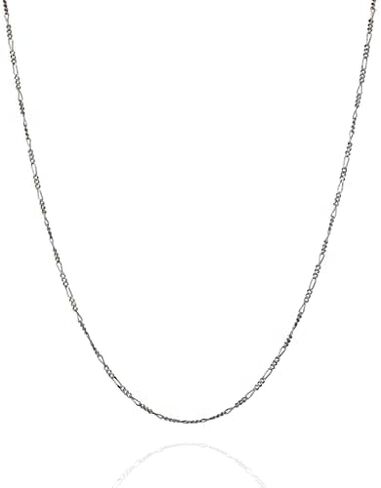 قلادة سلسلة فيجارو من الفضة الإسترلينية من أنيكا بيلا للنساء، الطول 43.18 سم - 50.8 سم، قلادات طويلة بطبقات بسيطة، مقاومة للماء، هدية بسيطة لها (سلسلة ربط) in Kuwait