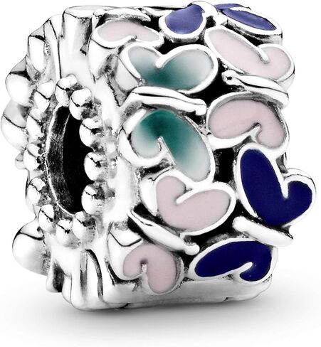 Pandora Butterflies Clip Charm - Compatible Moments Bracelets - Jewelry for Women - Gift for Women in Your Life - Made with Sterling Silver & Enamel, With Gift Box in Saudi Arabia