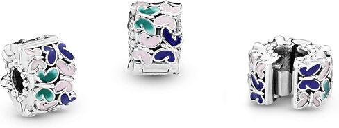 Pandora Butterflies Clip Charm - Compatible Moments Bracelets - Jewelry for Women - Gift for Women in Your Life - Made with Sterling Silver & Enamel, With Gift Box in Saudi Arabia