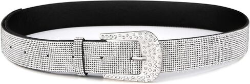 حزام جلد نسائي من حجر الراين لفساتين بناطيل الجينز وحزام مرصع بلينغ in Kuwait