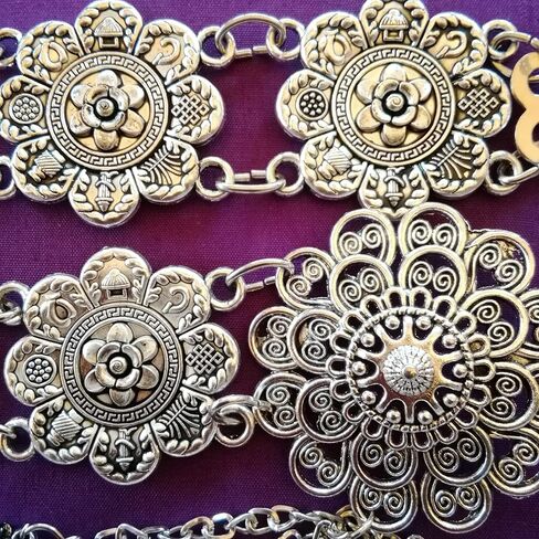 بون باند احزمة مطلية بالفضة بتصميم مستوحى من التقاليد التايلاندية الكبرى بنمط فينتاج لحفلات الزفاف للنساء، فستان وتنورة سارونج شرقية in Kuwait