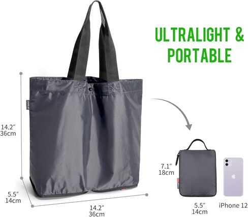 احزمي حقيبة حمل خفيفة الوزن وقابلة للتعبئة سعة 16 لترًا، وحقيبة بقالة قابلة للطي مقاومة للماء، وحقيبة تسوق قابلة لإعادة الاستخدام in Kuwait