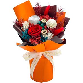 QOEAZY Preserved Flowers Bouquet, Natural Long Lasting Preserved Rose Bouquet with Gift Box, Forever Flowers Bouquet for Valentine's Day, Mother's Day, Birthday, Anniversary