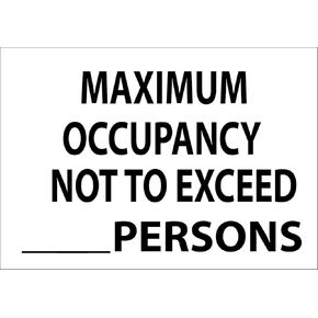 Zing Green Products 1907 Recycled Plastic "Maximum Occupancy Not to Exceed __ Persons" Safety Sign with Number Kit, Black on White, 10" Length, 7" Width