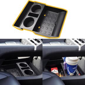 TACOBRO Lower Center Console Tray Compatible with Hyundai Santa Fe 2024 Accessories, Insert Secondary Storage Tray with Cup Holder.