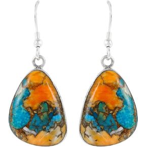 Spiny Oyster Turquoise Earrings in 925 Sterling Silver (Select style)