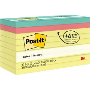 Post-it Notes 3 in x 3 in,2 Pads, America's’s #1 Favorite Sticky Notes, Canary Yellow, Clean Removal, Recyclable (654)