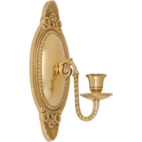 Renovators Supply Candlestick Wall Sconce - Solid Brass Candle Sconce - Victorian Wall Decor - Wall Mounted Vintage Candle Holder with Mounting Hardware - Decorative Antique Candle Holder - Pack of 2
