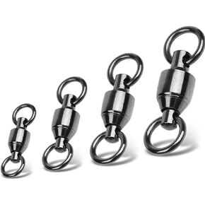 GERUITE Fishing Barrel Swivels Saltwater Small Ball Bearing Swivel Heavy Duty Stainless Steel Swivels Freshwater Fish Tackle
