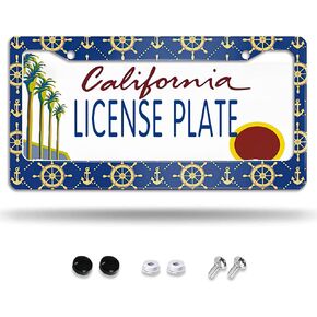 Paw Dog Print License Plate Frame Decorative Car Tag Frames Aluminum Stainless License Plate Holder for Women 2 Holes US Standard 12''x6''