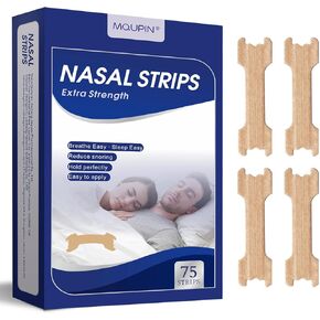 MQUPIN 2 Packes Nasal Strips Upgraded, Drug-Free, Safe, Long Effect, Reduction Snoring, Snoring Strips for Sleep Improvement (66mm*19mm) (150 Counts)