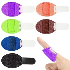 Ponpon 6Pcs Finger Splints for Trigger Finger Thumb Splints Finger Brace Index Finger Support for Broken Strained Arthritis (Pink+Light Grey+ Dark Grey+Light Blue+Black+Rose Red (6Pcs))