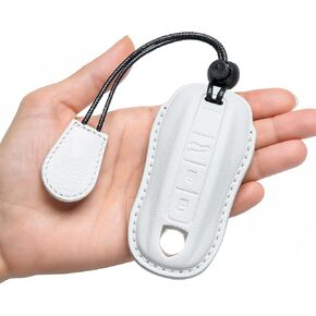 for Porsche Key Fob Cover Genuine Leather with Keychain,Leather Key Case Protector Compatible with Porsche Panamera,911,Cayenne,Macan