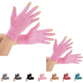 Brace Master 2 Pairs Arthritis Gloves, Compression Gloves for men and women (Small, Brown)