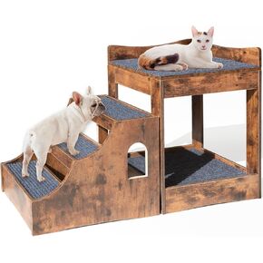 Super Large Multi-Level Pet Bunk Bed for Dog and Cat, with Stairs and Mats, Indoor Use (Large)