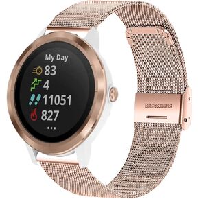 Compatible with Garmin Vivoactive 4S bands 40mm,Vivomove 3S band 39mm,Garmin Venu 2S Bands Fits 18mm Watch Lugs,stainless steel mesh milanese bands for Fossil Venture Gen 4 HRGen 3,Women's