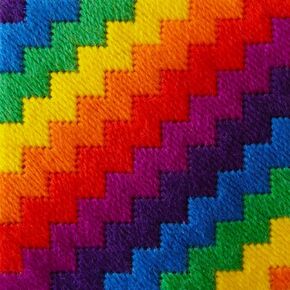 HM NABAVIAN Appletons Wool Needlepoint Kit – Bargello Range - Rainbow Zigzag Designed by The Bargello Sisters
