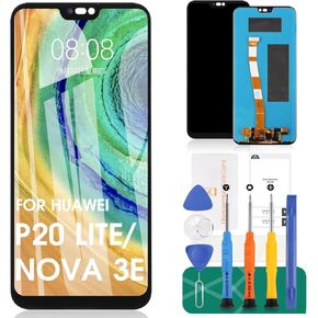 لهاتف Huawei P20 Lite شاشة بديلة LCD تعمل باللمس مجموعة رقمية لهاتف Huawei P20 Lite/Nova 3e ANE-LX2 ANE-L22 ANE-LX1 ANE-L21 ANE-AL00 5.84 بوصة (غير مناسب لهاتف Huawei p20)