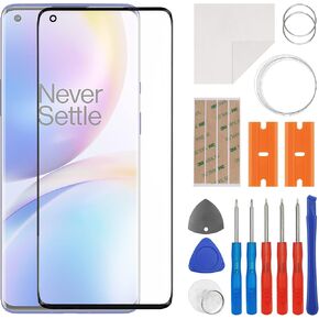 Front LED Glass Lens Replacement Compatible with OnePlus 8 Pro IN2023, IN2020, IN2021 (No LCD Screen and Touch Digitizer) with Repair Kit
