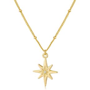 YUJIE Gold North Star Necklace for Women 18K Dainty Pendants Necklace Fashion Jewelry Gift