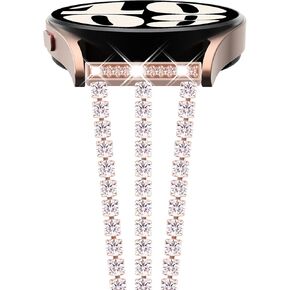 NewWays Compatible for SAMSUNG Galaxy Watch6 Classic 6 5 4 Band 40mm 44mm 42mm 46mm, 20mm Stunning Diamonds Bracelet with Quick Release Pin for Galaxy Active 2