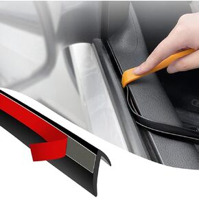 DOTAATDW Car Window Seal Strip 13.12 Ft Automotive Window Seal V-shaped Window Sealing Strip Universal Self Adhesive Auto Window Rubber Draft Seal Strip