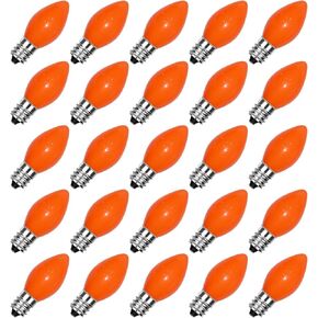 Silicone Dipped Candle Light Bulbs Country Style Candle Replacement Bulbs 5 Watts Clear Silicone Light Bulbs for Window Candles Chandeliers, C7/E12 Candelabra Base (12 Pack)