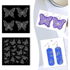 BENECREAT 2Pcs Polymer Clay Texture Sheets, Bouquet Flower Clay Texture Mat Square Clay Stamps Acrylic Embossing Tools for Polymer Clay Earrings Jewelry Making, 4x4inch