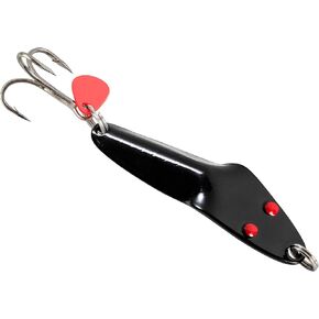 شركة AL's Goldfish Lure Company، FN100 49er ملعقة صيد الأسماك في المياه العذبة مع خطاف ثلاثي لسمك السلمون المرقط والسالمون والباس والوالي والبايك الشمالي. 5/16 أوقية. 2-1/4 بوصة، #6 خطاف