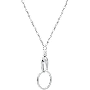 Wisdompro Fashion Lanyard, Women's Chain Lanyard Necklace with Metal Clasp and Keyring for Keys, ID Badge Card Holder (O-Ring Chain)