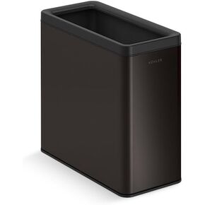سلة مهملات KOHLER K-31315-STW سعة 22 لترًا مفتوحة من الأعلى، ستانلس ستيل أبيض