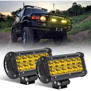 Chelhead 6.5 Inch Yellow Led Light Bar 36W Spot Led Driving Fog Lights Compatible with ATV UTV Boat